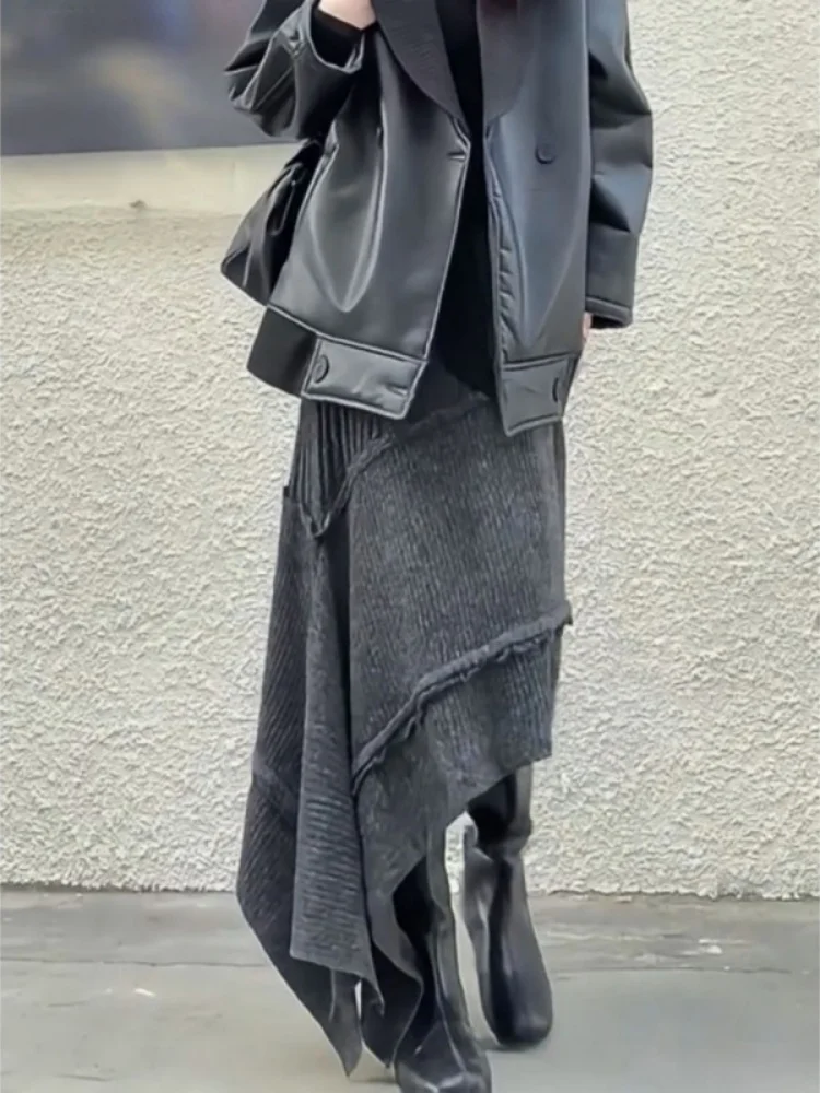 Asymmetrical Design Splice Skirt Slimming Elegant Long Women's Fashion Winter New Style Commute High Waist A-Line Skirt
Asymmetrical Design Splice Skirt Slimming Elegant Long Women's Fashion Winter New Style Commute High Waist A-Line Skirt