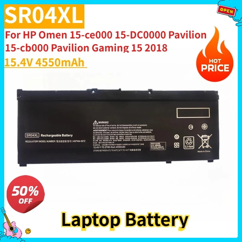 New Replacement Laptop Battery SR04XL 15.4V 4550mAh for HP Omen 15-ce000 15-DC0000 Pavilion 15-cb000 Pavilion Gaming 15 2018
New Replacement Laptop Battery SR04XL 15.4V 4550mAh for HP Omen 15-ce000 15-DC0000 Pavilion 15-cb000 Pavilion Gaming 15 2018