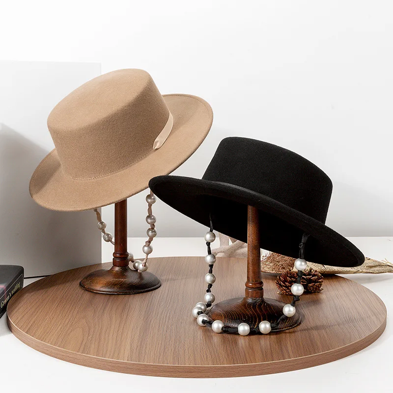 New Fashion Autumn And Winter Woolen Flat Top Hat Women's British Retro Jazz Hat Trendy Flat Edge Elegant With Pearl Chain Hats
New Fashion Autumn And Winter Woolen Flat Top Hat Women's British Retro Jazz Hat Trendy Flat Edge Elegant With Pearl Chain Hats