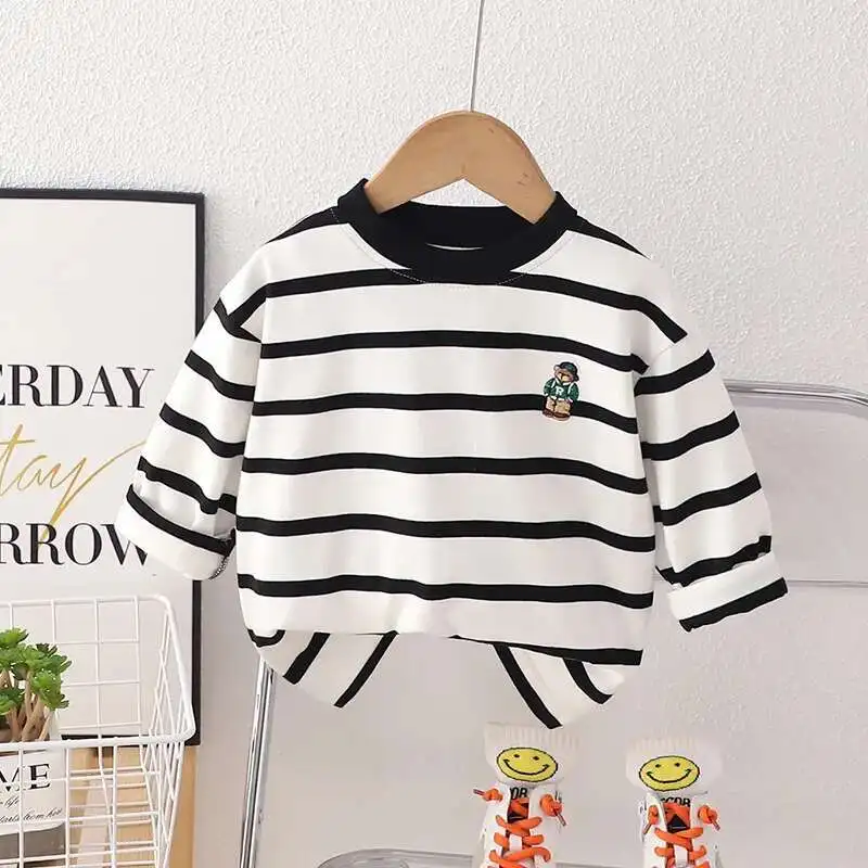 Children's Wear Long-sleeved T-shirt New Korean Version Bottoming Shirt Unisex Clothes Cute Little Bear Printed Striped Tops
Children's Wear Long-sleeved T-shirt New Korean Version Bottoming Shirt Unisex Clothes Cute Little Bear Printed Striped Tops