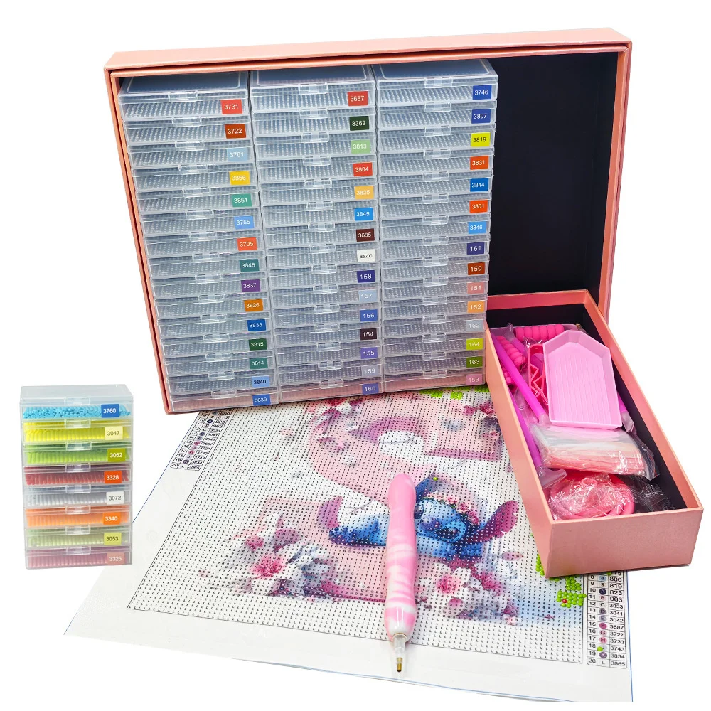 Diamond Art Storage Containers, 45pcs Diamond Painting Trays with Lids 2-in-1 Bead Storage and Line-Up Accessories Pink Gift Box
Diamond Art Storage Containers, 45pcs Diamond Painting Trays with Lids 2-in-1 Bead Storage and Line-Up Accessories Pink Gift Box
