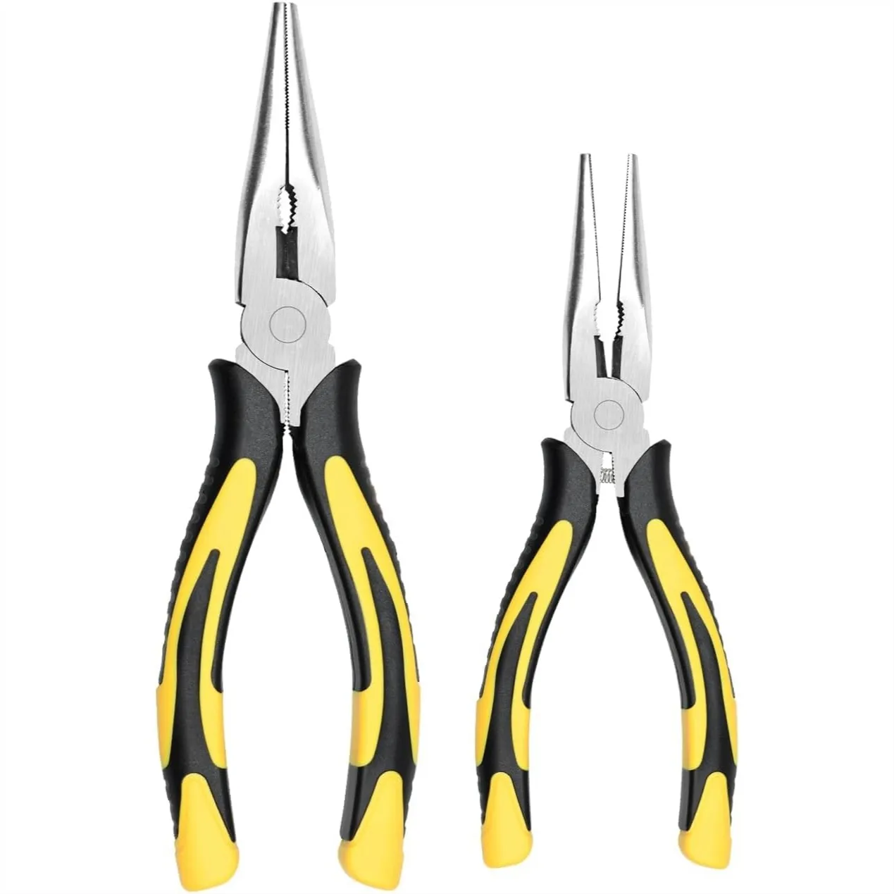 Long Needle Nose Pliers 6&8 Inch, High Carbon Steel with Wire Cutter for Jewelry, Fishing, Crafts, 2 Pack
Long Needle Nose Pliers 6&8 Inch, High Carbon Steel with Wire Cutter for Jewelry, Fishing, Crafts, 2 Pack