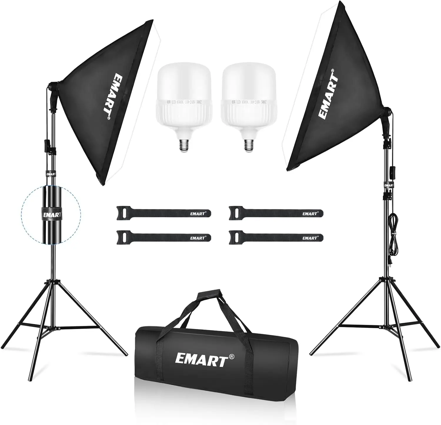 20"x28" Professional Softbox Lighting Kit with 6500K LED Bulbs for Studio Photography, Video, Live Streaming
20"x28" Professional Softbox Lighting Kit with 6500K LED Bulbs for Studio Photography, Video, Live Streaming