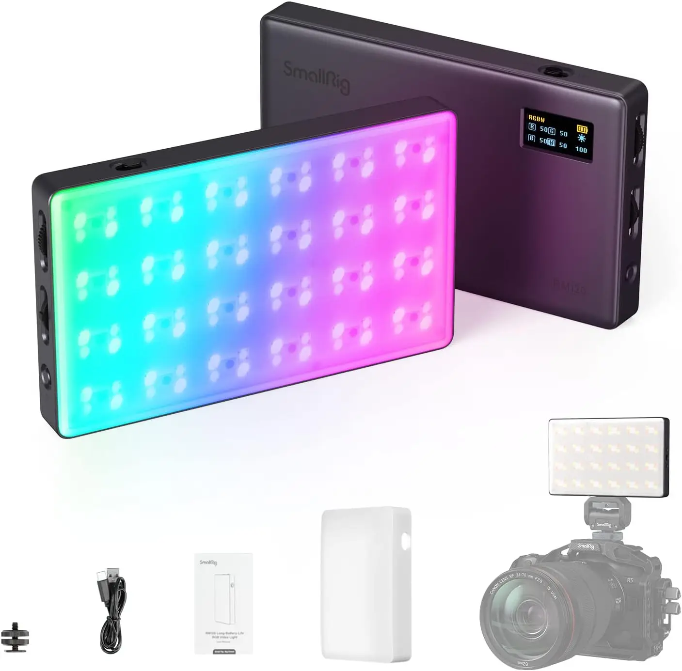 RGB Video Light, 5000mAh 180Min Portable LED Panel, 2500-8500K CRI 98+ for Content Creator
RGB Video Light, 5000mAh 180Min Portable LED Panel, 2500-8500K CRI 98+ for Content Creator
