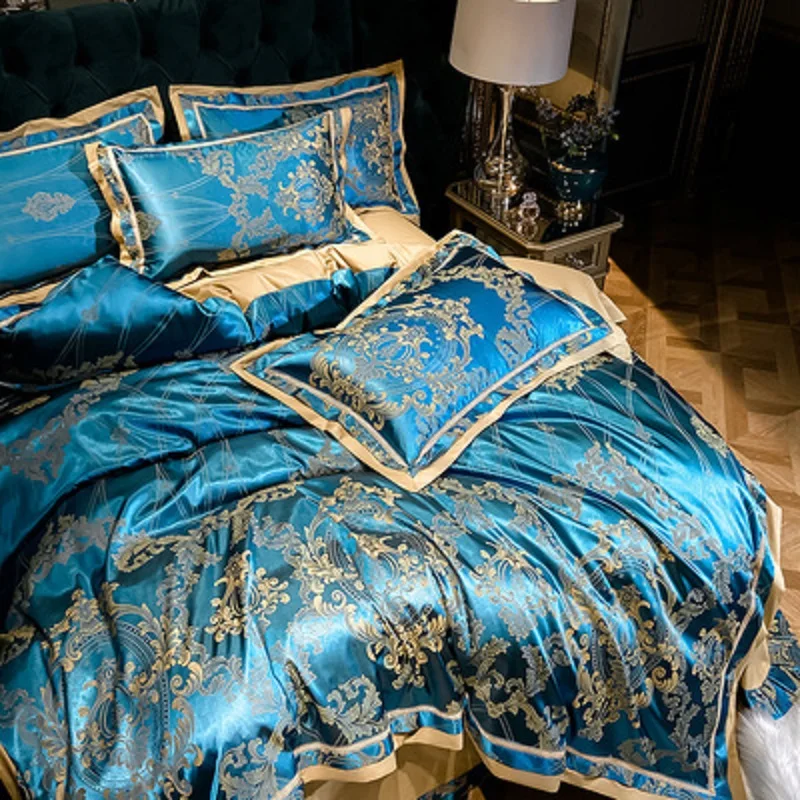 European style luxury Satin four piece set pure cotton bed sheet quilt cover pillow case high-end atmospheric four piece set bed
European style luxury Satin four piece set pure cotton bed sheet quilt cover pillow case high-end atmospheric four piece set bed