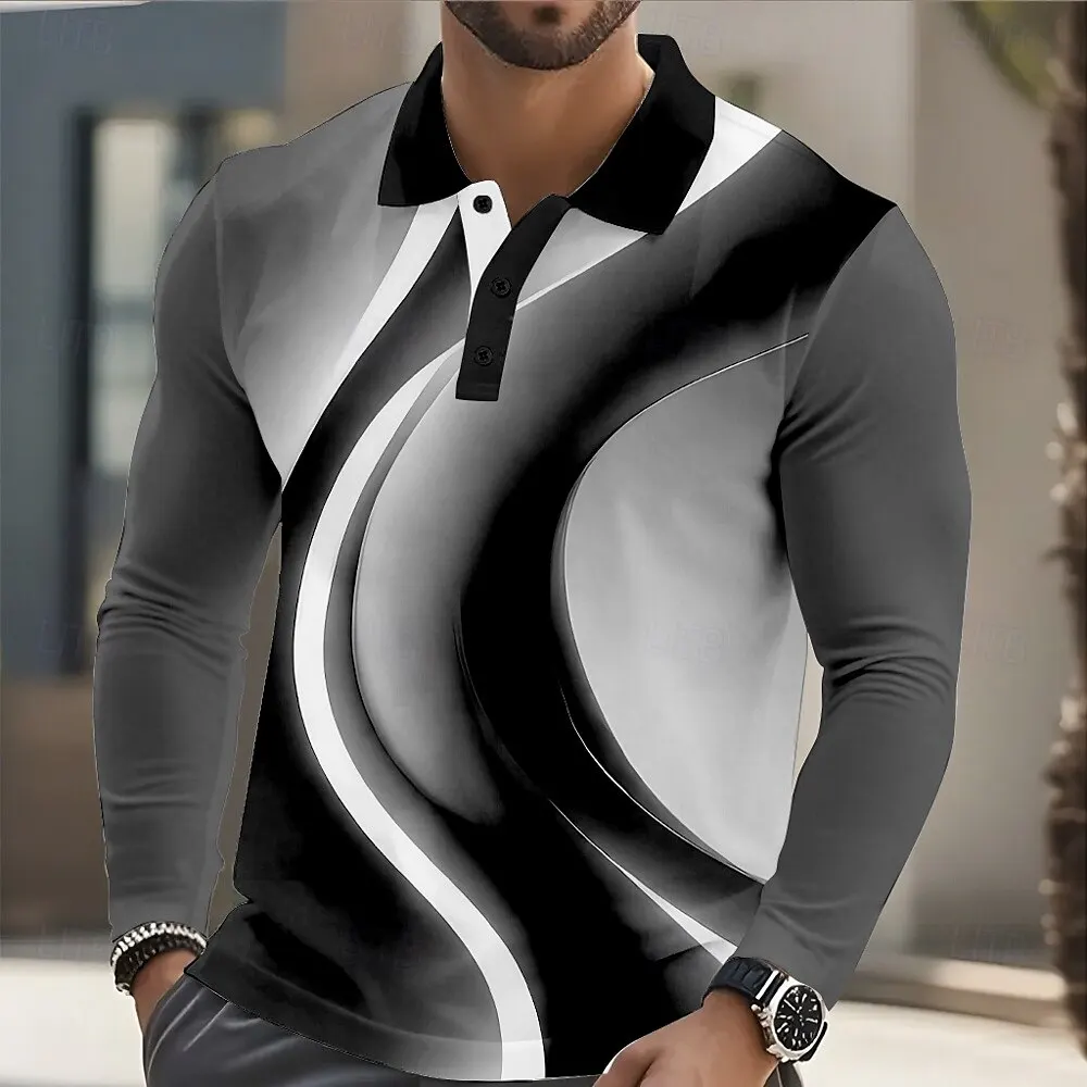 Men's Geometic Stripe Polo Shirt 3D Print Classic Multi Color Long Sleeve Clothes Loose Quick Dry Comfortable Autumn Casual Tops
Men's Geometic Stripe Polo Shirt 3D Print Classic Multi Color Long Sleeve Clothes Loose Quick Dry Comfortable Autumn Casual Tops