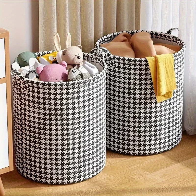 Foldable Houndstooth Laundry Hamper, Modern Fabric Basket with Handle, Versatile for Bedroom, Bathroom, Living Room Desk shelf
Foldable Houndstooth Laundry Hamper, Modern Fabric Basket with Handle, Versatile for Bedroom, Bathroom, Living Room Desk shelf