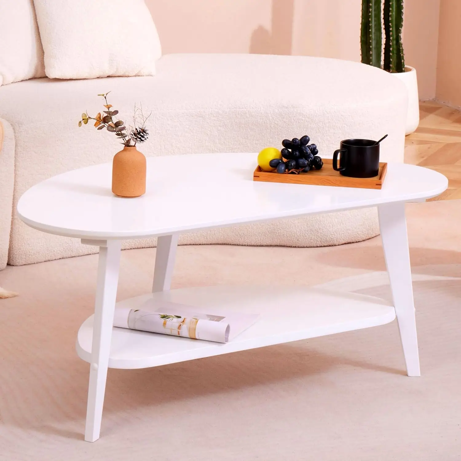 Mid Century Modern Coffee Table, Oval Coffee Tables with Storage for Living Room, 2 Tier Solid Wood Center Table, Customized
Mid Century Modern Coffee Table, Oval Coffee Tables with Storage for Living Room, 2 Tier Solid Wood Center Table, Customized