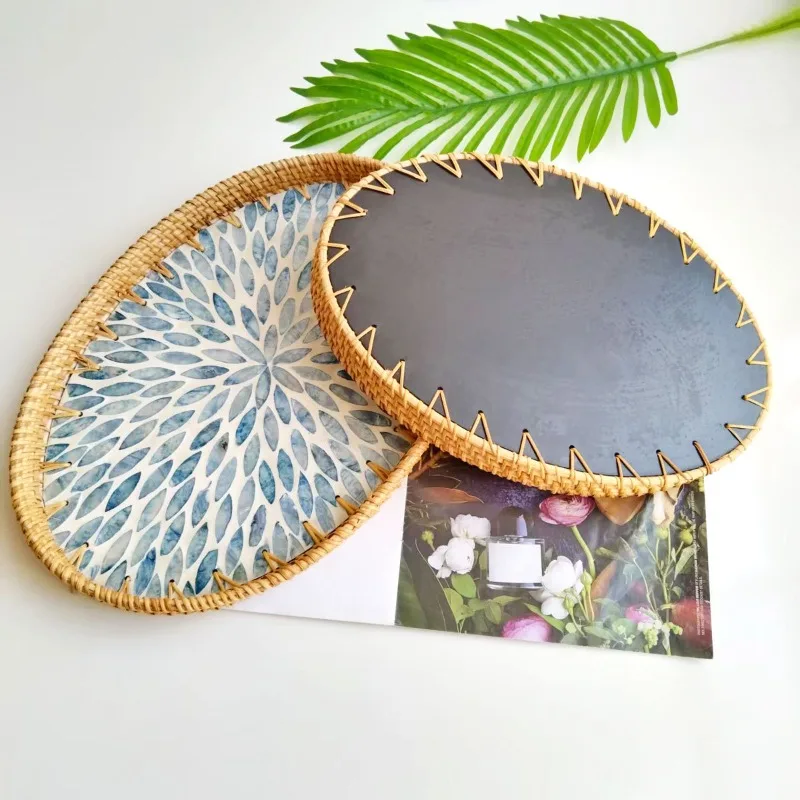 Nordic Creative Colorful Shell Tray Oval Rattan Storage Tray Snack Fruit Platter Home Jewelry Storage Desktop Organizer Ornament
Nordic Creative Colorful Shell Tray Oval Rattan Storage Tray Snack Fruit Platter Home Jewelry Storage Desktop Organizer Ornament