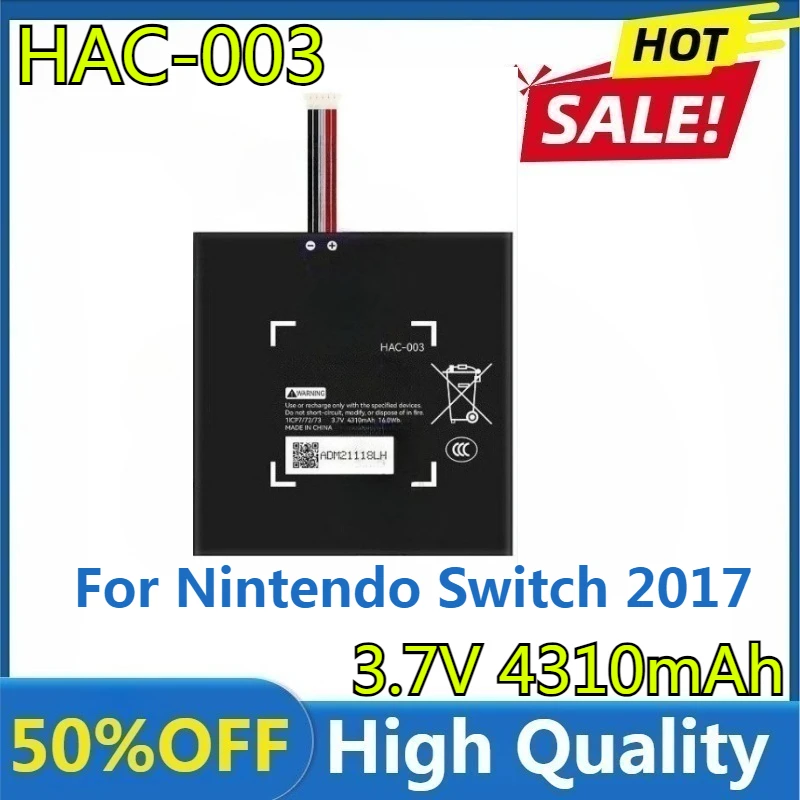 New High Quality Replaceable 4310mAh HAC-003 Battery for Nintendo Switch 2017 HAC-S-JP/EU-C0, Switch Console HAC-001
New High Quality Replaceable 4310mAh HAC-003 Battery for Nintendo Switch 2017 HAC-S-JP/EU-C0, Switch Console HAC-001