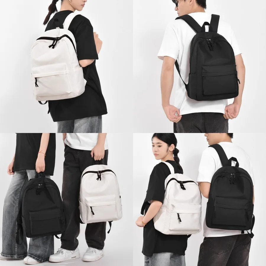【New Arrival】Minimalist White Canvas Backpack With Black Zipper Accents For Students
【New Arrival】Minimalist White Canvas Backpack With Black Zipper Accents For Students