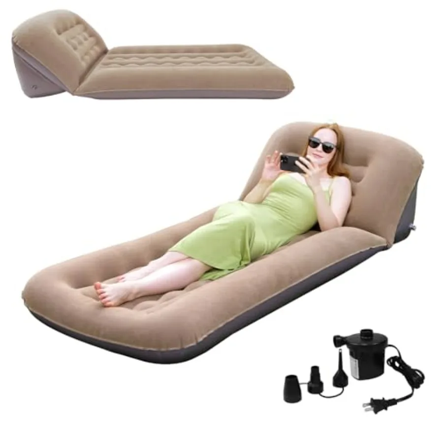 Inflatable Camping Air Mattress with Adjustable Backrest Flocking Portable Recliner Air Sofa Bed for Outdoor Hiking Beach Tent
Inflatable Camping Air Mattress with Adjustable Backrest Flocking Portable Recliner Air Sofa Bed for Outdoor Hiking Beach Tent