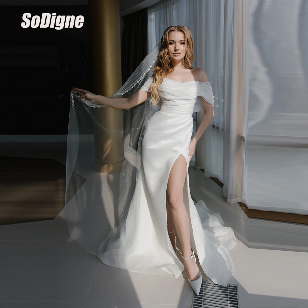  SoDigne Mermaid Satin/Organza Wedding Dresses Off Shoulder Bridal Dress 2026 Boho Bride Gown vestidos de novia Customized
SoDigne Mermaid Satin/Organza Wedding Dresses Off Shoulder Bridal Dress 2026 Boho Bride Gown vestidos de novia Customized