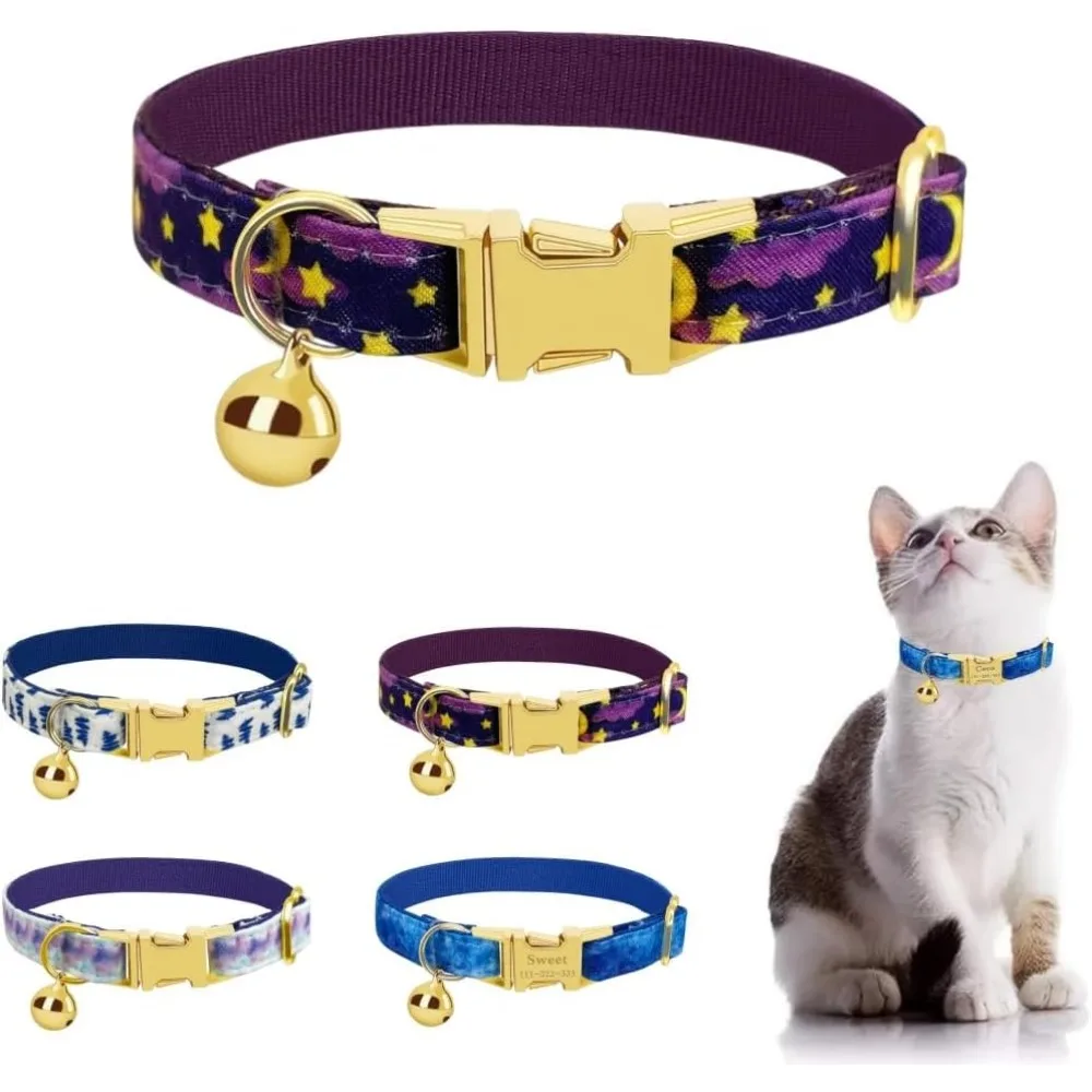 Personalized Cat Collar with Bell Adjustable Durable Nylon Collar Custom Engraved Pet Name & Phone Number on Metal Buckle
Personalized Cat Collar with Bell Adjustable Durable Nylon Collar Custom Engraved Pet Name & Phone Number on Metal Buckle