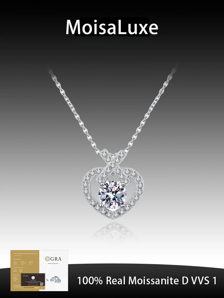 MoisaLuxe Official Store GRA Moissanite Plata Sterling 925 Silver Pendant Necklace Heart-shaped Clavicle Chain Jewelry Gift
MoisaLuxe Official Store GRA Moissanite Plata Sterling 925 Silver Pendant Necklace Heart-shaped Clavicle Chain Jewelry Gift