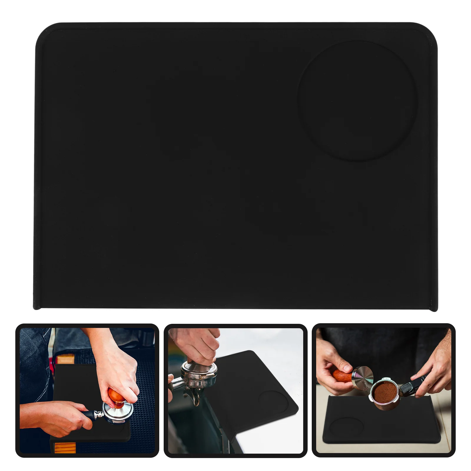 Black Corner Non Slip Silicone Coffee Tamper Mat for Espresso Tamp Station Countertop Accessories Espresso Pad
Black Corner Non Slip Silicone Coffee Tamper Mat for Espresso Tamp Station Countertop Accessories Espresso Pad