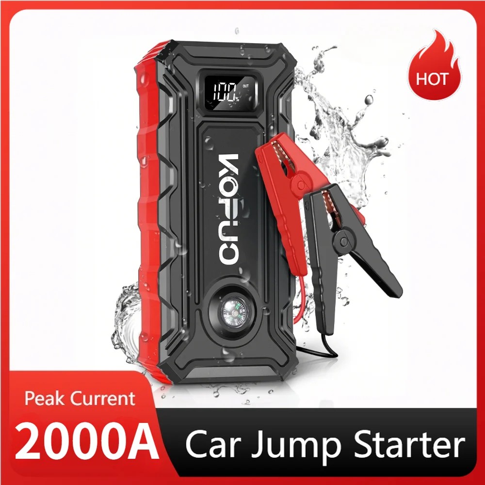 KOPUO 2000A Автомобильный стартер Power Bank с ЖК-дисплеем, портативный аварийный усилитель 12 В для газовых и дизельных двигателей емкостью 8,0 л
KOPUO 2000A Автомобильный стартер Power Bank с ЖК-дисплеем, портативный аварийный усилитель 12 В для газовых и дизельных двигателей емкостью 8,0 л