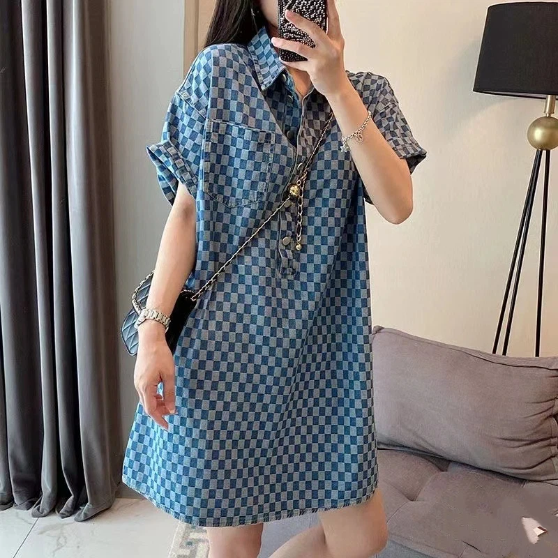 Denim Blue Loose T-Shirt Dress, Short Sleeve Midi Casual Dress, Oversized Pocket M-XXXL
Denim Blue Loose T-Shirt Dress, Short Sleeve Midi Casual Dress, Oversized Pocket M-XXXL