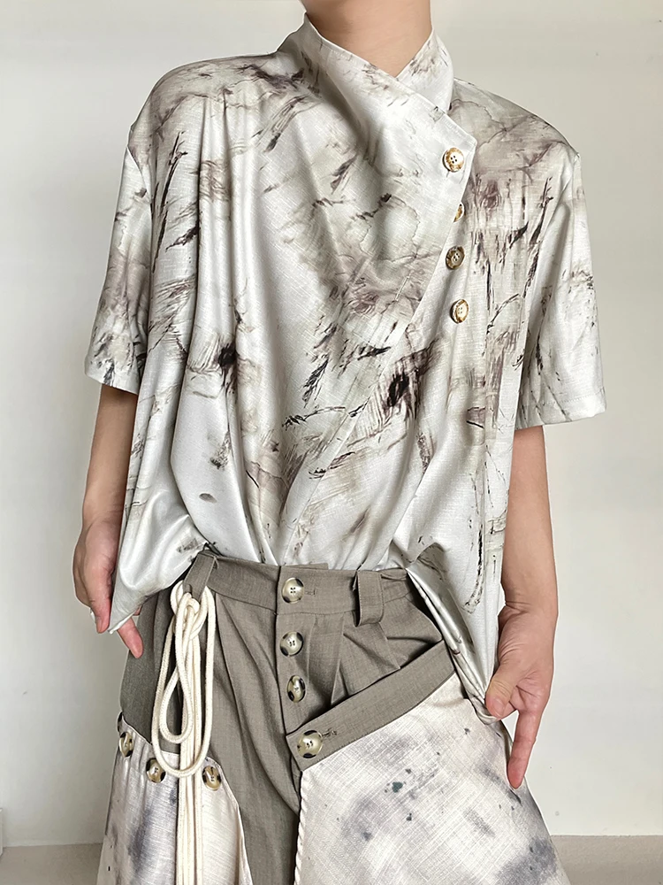 BKYC New Chinese Style Water-Mark Print Short Sleeve Loose Fit Thin Men's Shirt Summer Fashion Casual Youth Poplin Upperwear
BKYC New Chinese Style Water-Mark Print Short Sleeve Loose Fit Thin Men's Shirt Summer Fashion Casual Youth Poplin Upperwear