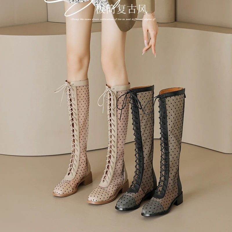 2026 New Women's Versatile Casual Breathable Mid-calf Boots Spring Summer Fashionable Cross-lace Design Style Toe-cap Sandals
2026 New Women's Versatile Casual Breathable Mid-calf Boots Spring Summer Fashionable Cross-lace Design Style Toe-cap Sandals