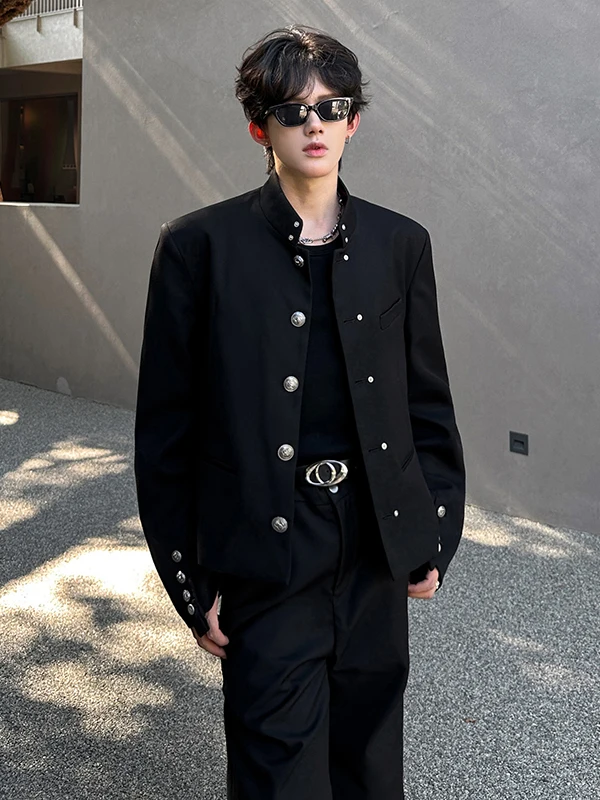 New Chinese Sle oulder Pad Suit Jaet Men's Versatile Haome Metal Bule Design Heavy Crtsmanip Trendy Dinner Jaet
New Chinese Sle oulder Pad Suit Jaet Men's Versatile Haome Metal Bule Design Heavy Crtsmanip Trendy Dinner Jaet