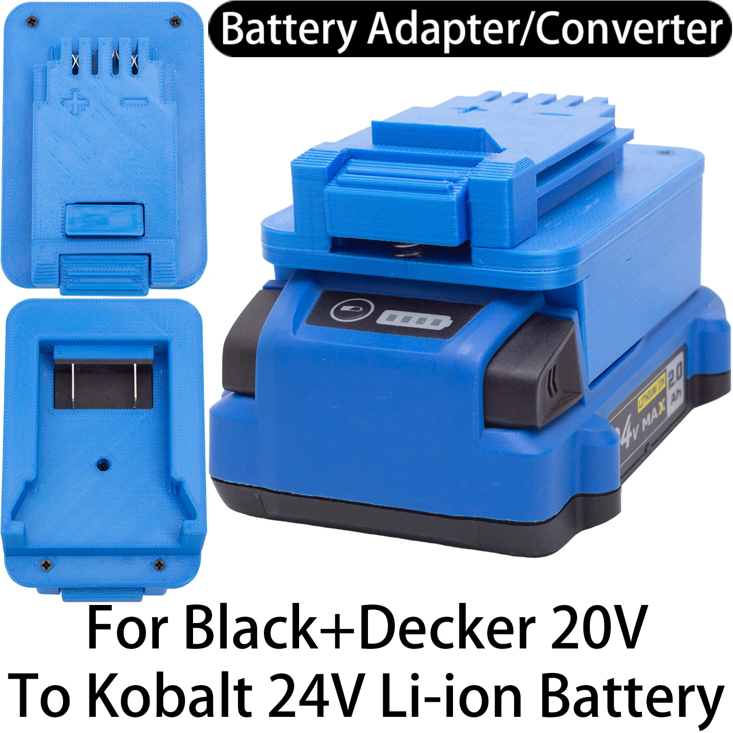 Battery Adapter For Black+Decker 20V Li-ion Tool To Kobalt 24V Li-ion Battery Adapter Converter Power Tool Accessory
Battery Adapter For Black+Decker 20V Li-ion Tool To Kobalt 24V Li-ion Battery Adapter Converter Power Tool Accessory