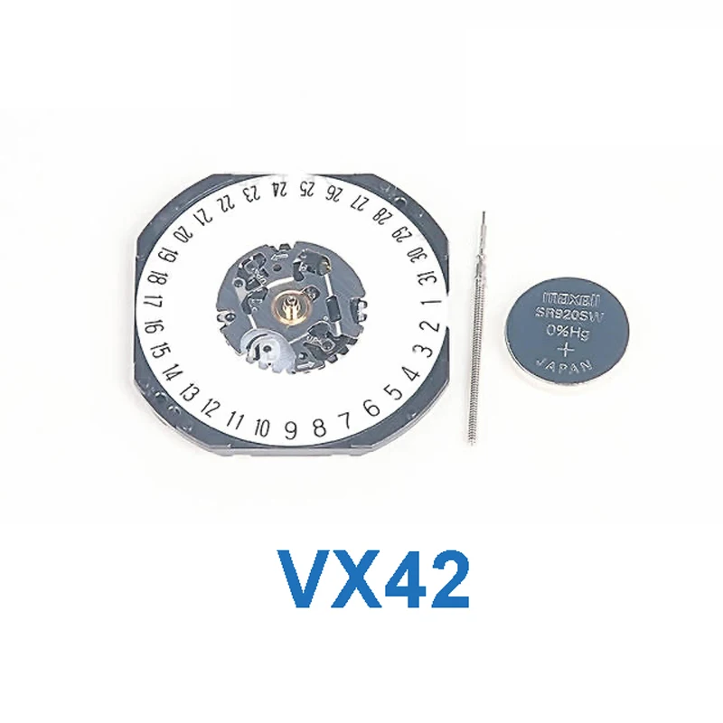 New VX42 Movement Quartz Electronic Movement VX42E Movement Date At 3/6 Three Hands Watch Repair Movement Replacement Parts
New VX42 Movement Quartz Electronic Movement VX42E Movement Date At 3/6 Three Hands Watch Repair Movement Replacement Parts