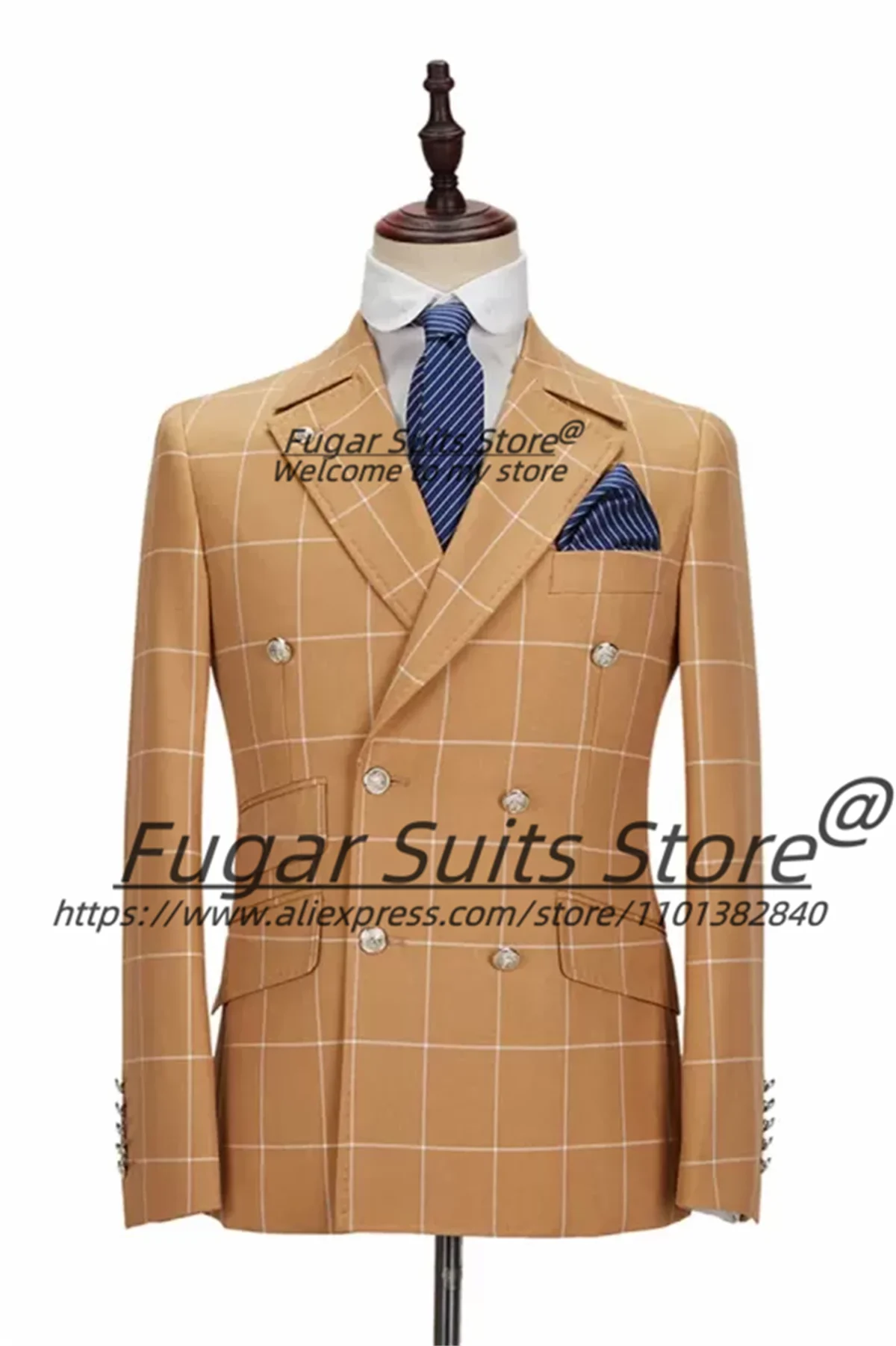 Formal Plaid Male Blazers Customized Double Breasted Groom Party Tuxedos 2 Pieces Sets Business Male Blazers Prom Costume Homme
Formal Plaid Male Blazers Customized Double Breasted Groom Party Tuxedos 2 Pieces Sets Business Male Blazers Prom Costume Homme