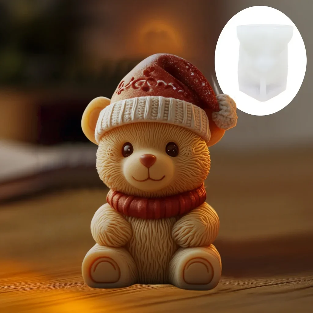 Cute Bear Candle Silicone Mold Wear Christmas Hats Smile Bear Resin Mould Christmas Gift Squat Sitting Hat Bear Gypsum Molds
Cute Bear Candle Silicone Mold Wear Christmas Hats Smile Bear Resin Mould Christmas Gift Squat Sitting Hat Bear Gypsum Molds