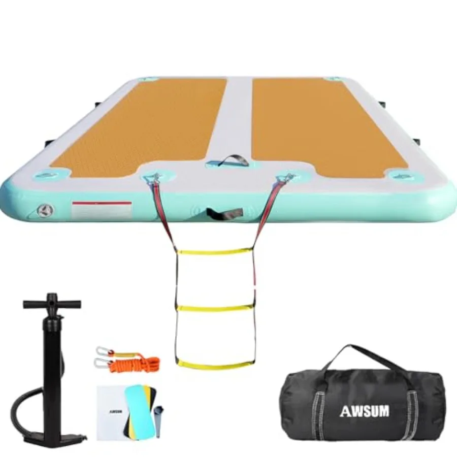 Inflatable Floating Dock for lake pool beach ocean use; PVC material; gray; 5ft x 6ft air dock platform with non-slip wood surf
Inflatable Floating Dock for lake pool beach ocean use; PVC material; gray; 5ft x 6ft air dock platform with non-slip wood surf