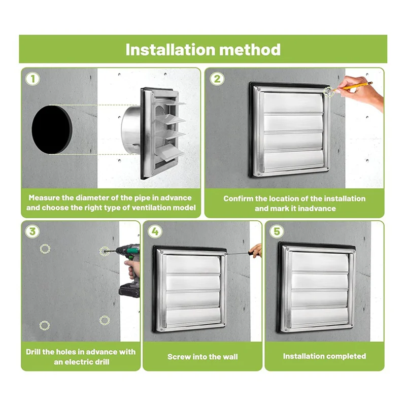 N04R 2X Ventilation Grille 150Mm Stainless Steel Air Vents Cover, Louvered Grille Cover Vent Flat Ducting Air Vent Wall Inlet
N04R 2X Ventilation Grille 150Mm Stainless Steel Air Vents Cover, Louvered Grille Cover Vent Flat Ducting Air Vent Wall Inlet