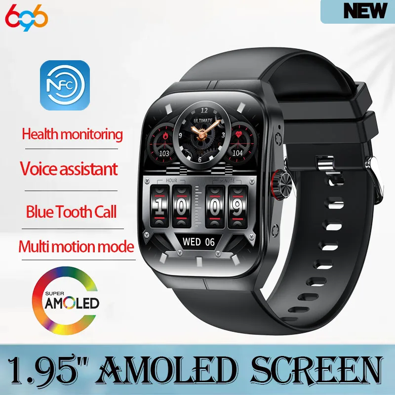 Men Women Sports Health Watches Blue Tooth Call NFC Heart Rate Voice Assistant Smartwatch 1.95" AMOLED Screen Waterproof Music
Men Women Sports Health Watches Blue Tooth Call NFC Heart Rate Voice Assistant Smartwatch 1.95" AMOLED Screen Waterproof Music