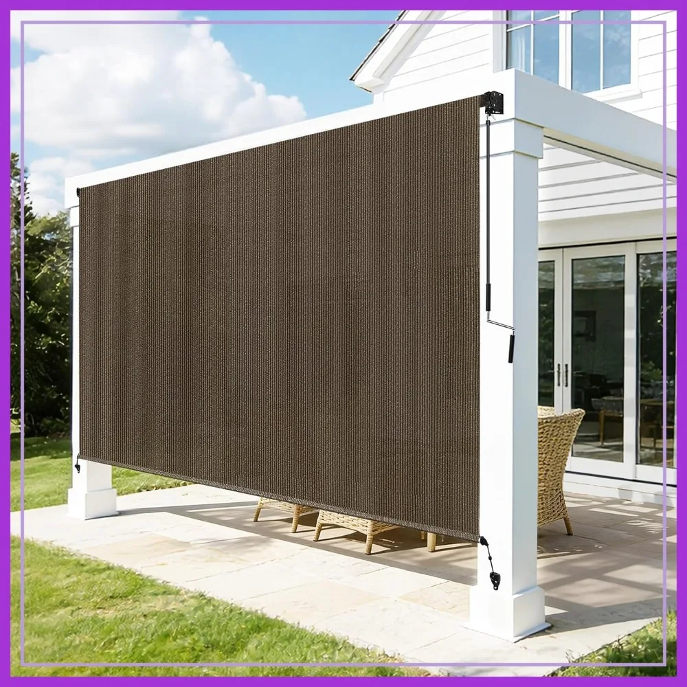 Outdoor Roller Shades for Patio, 8x8 ft Cordless Roll Up Blinds with Spliced Poles, 90% UV Protection for Porch Pergola, Mocha
Outdoor Roller Shades for Patio, 8x8 ft Cordless Roll Up Blinds with Spliced Poles, 90% UV Protection for Porch Pergola, Mocha