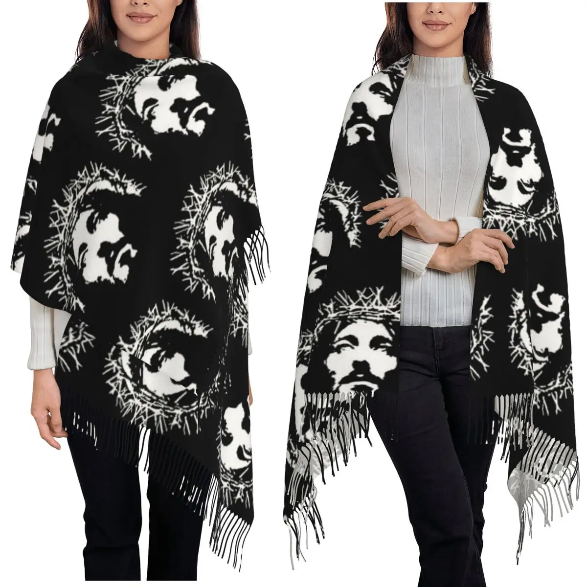 Христианский шарф Иешуа с кисточками, женские мягкие теплые шали и накидки, длинная осенне-зимняя шаль
Христианский шарф Иешуа с кисточками, женские мягкие теплые шали и накидки, длинная осенне-зимняя шаль