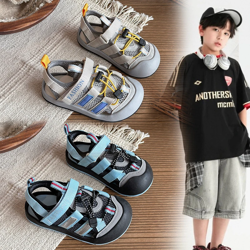 Kids Boys Outdoor Closed-Toe Sport Sandals, Breathable Mesh with Adjustable Straps, Non-slip Sole for Summer Adventures
Kids Boys Outdoor Closed-Toe Sport Sandals, Breathable Mesh with Adjustable Straps, Non-slip Sole for Summer Adventures
