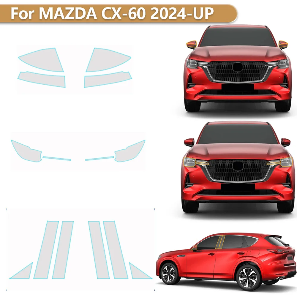 For Mazda CX60 CX-60 2024-UP TPU Pre-cut Paint Protection Film Car Headlight Rearview B C Pillars Clear PPF Anti-scratch Sticker
For Mazda CX60 CX-60 2024-UP TPU Pre-cut Paint Protection Film Car Headlight Rearview B C Pillars Clear PPF Anti-scratch Sticker