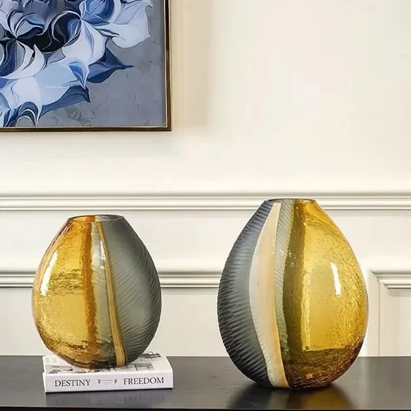 Ice Cracked Glass Vase Hydroponics Flower Pots Desk Decoration Flower Arrangement Amber Color Floral Vases Modern Home Decor
Ice Cracked Glass Vase Hydroponics Flower Pots Desk Decoration Flower Arrangement Amber Color Floral Vases Modern Home Decor