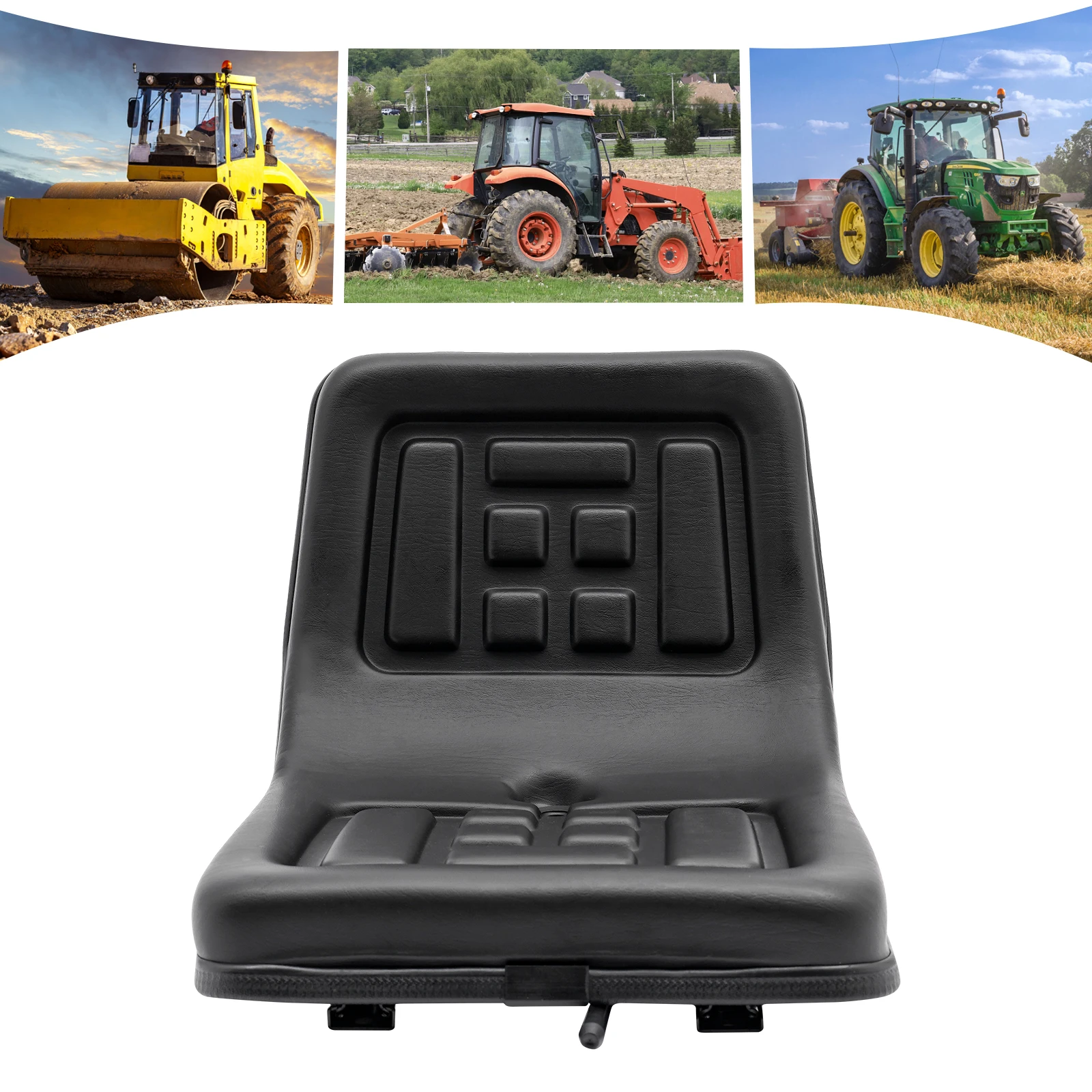 Black Tractor Seat with Adjustable Features, Thick PU Leather and Iron Plate Construction, Comfortable 14.17x13.78x11.81
Black Tractor Seat with Adjustable Features, Thick PU Leather and Iron Plate Construction, Comfortable 14.17x13.78x11.81