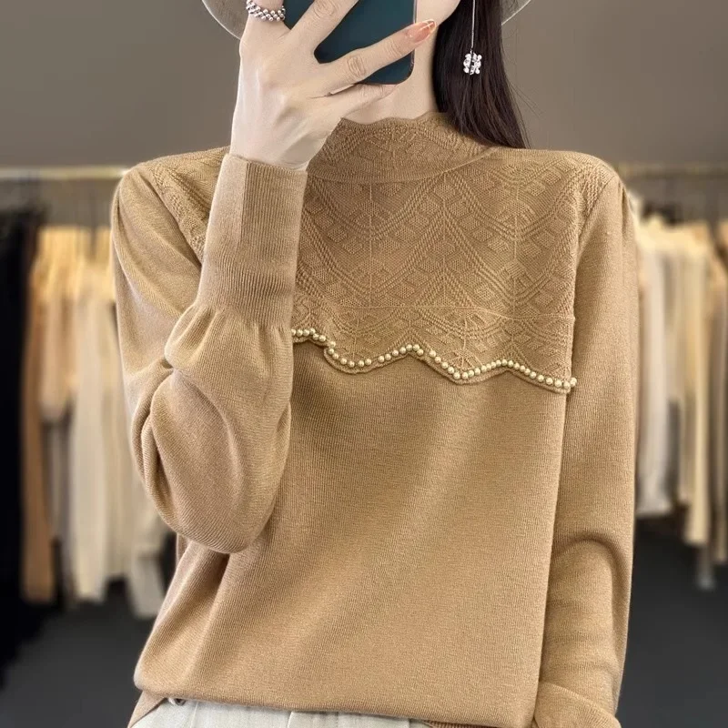 Casual Loose Fit Versatile Half Polo/Turtle Neck Knitted Base Layer Long Sleeve Top 2025 Autumn New Women's Pullover Top
Casual Loose Fit Versatile Half Polo/Turtle Neck Knitted Base Layer Long Sleeve Top 2025 Autumn New Women's Pullover Top