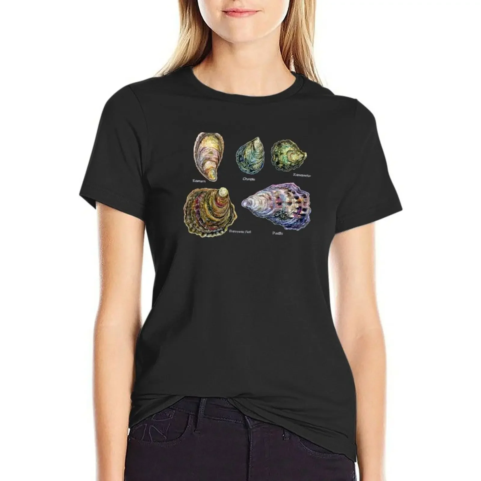 Oyster Types Watercolor T-shirt female Blouse lady clothes t-shirt dress for Women long
Oyster Types Watercolor T-shirt female Blouse lady clothes t-shirt dress for Women long