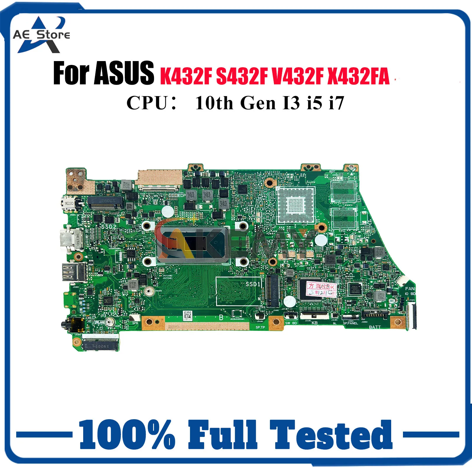 X432FA Laptop Motherboard For ASUS VivoBook X432FA X432F X432FAC X432FLC S432F X432FL V432F K432F Mainboard W/ 10th Gen I3 i5 i7 
X432FA Laptop Motherboard For ASUS VivoBook X432FA X432F X432FAC X432FLC S432F X432FL V432F K432F Mainboard W/ 10th Gen I3 i5 i7