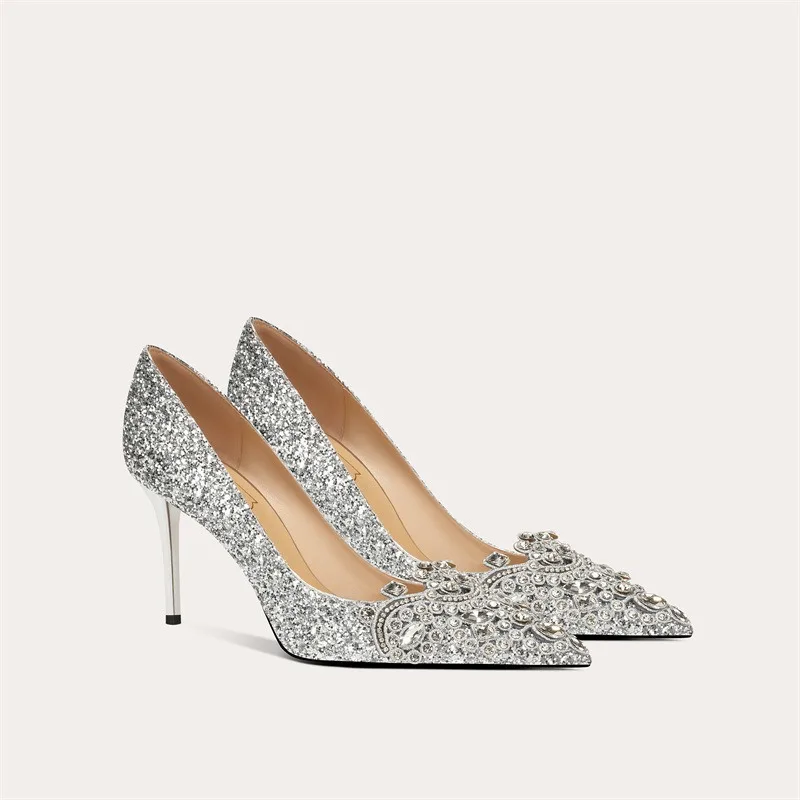 Luxury Women High Heels Fashion Rhinestone Banquet Wedding Shoes Designer Shoes for Women Spring New High Heels Zapatos De Mujer
Luxury Women High Heels Fashion Rhinestone Banquet Wedding Shoes Designer Shoes for Women Spring New High Heels Zapatos De Mujer