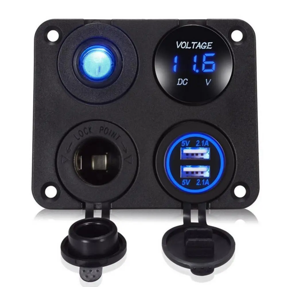 Dropshipping!! 12V Dual USB Car Charger Voltmeter LED Power Socket On-Off Switch Panel Kit
Dropshipping!! 12V Dual USB Car Charger Voltmeter LED Power Socket On-Off Switch Panel Kit