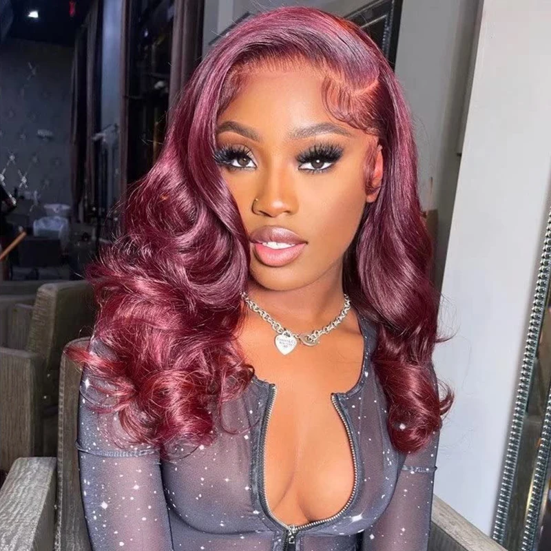 99j Burgundy Lace Front Wigs Human Hair Pre Plucked with Baby Hair 220% Density 13X4 Red Body Wave Human Hair Wigs for Women
99j Burgundy Lace Front Wigs Human Hair Pre Plucked with Baby Hair 220% Density 13X4 Red Body Wave Human Hair Wigs for Women