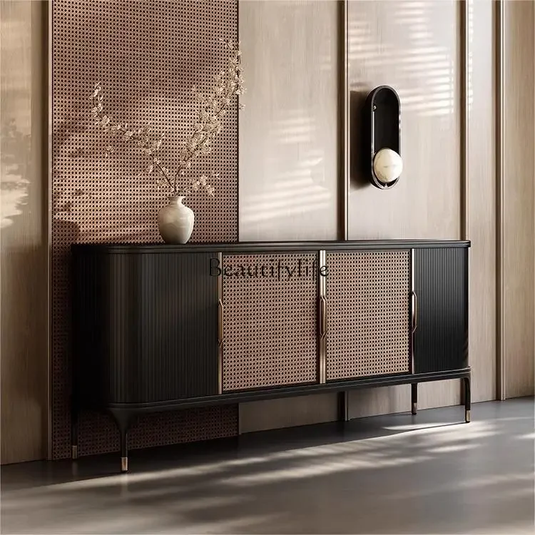 ld14 New Chinese-style entrance cabinet Solid wood retro rattan dining side cabinet Living room
ld14 New Chinese-style entrance cabinet Solid wood retro rattan dining side cabinet Living room