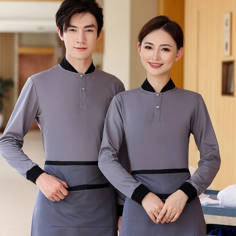 Hotel cleaning uniforms, short-sleeved and long-sleeved, for male and female guest room staff, property management, Chinese-styl
Hotel cleaning uniforms, short-sleeved and long-sleeved, for male and female guest room staff, property management, Chinese-styl