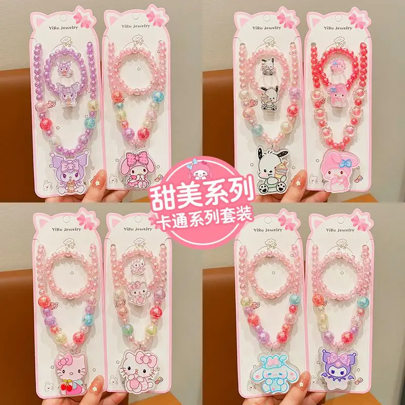 Новый креативный мультяшный милый и милый комплект ювелирных изделий HelloKitty моя мелодия полакко ожерелье с сердцем для студенток браслет из бисера кольцо
Новый креативный мультяшный милый и милый комплект ювелирных изделий HelloKitty моя мелодия полакко ожерелье с сердцем для студенток браслет из бисера кольцо