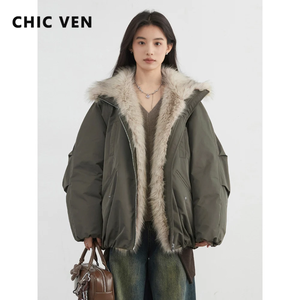 CHIC VEN женские пуховики корейский воротник из искусственного меха 90 белые куртки на утином пуху модная повседневная женская одежда осень-зима 2025
CHIC VEN женские пуховики корейский воротник из искусственного меха 90 белые куртки на утином пуху модная повседневная женская одежда осень-зима 2025