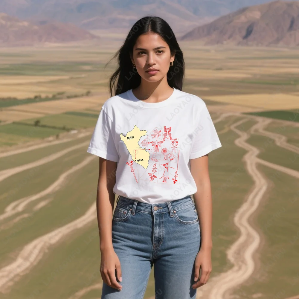 Peru Retro and Mysterious Culture Nazca Lines Graphic T Shirts Woman Man Summer High Quality Cotton T-shirt Vintage Short-sleev
Peru Retro and Mysterious Culture Nazca Lines Graphic T Shirts Woman Man Summer High Quality Cotton T-shirt Vintage Short-sleev