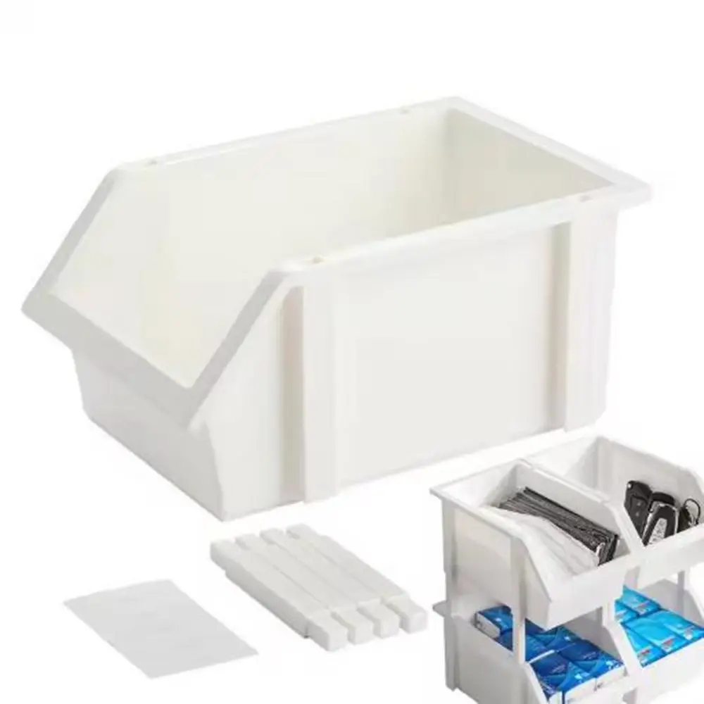 Plastic Labelled Storage Bins White/Grey Space Saving Desktop Storage Box Oblique Mouth Design Stackable Desk Organizer Makeup
Plastic Labelled Storage Bins White/Grey Space Saving Desktop Storage Box Oblique Mouth Design Stackable Desk Organizer Makeup